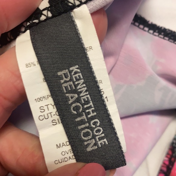 Kenneth Cole Bikini Swimsuit Floral Ruffle M Medium Y2K - Picture 5 of 6